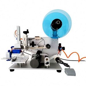 Machine d'étiquetage semi-automatique pour bocaux en verre, à entraînement électrique, avec emballage en carton bois et composants PLC - Product Image 3