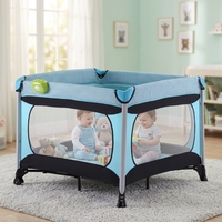 Lit de voyage portable en métal de grande taille pour enfants, parc de jeu carré sécurisé pour bébé, idéal pour l'extérieur, la maison, la chambre, le parc et le centre commercial