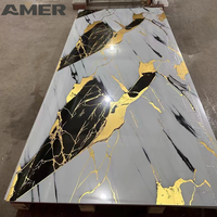 Panneaux muraux AMER UV Marble 1220*2440*3MM, matériaux de construction avancés, décoration intérieure, excellent, moderne