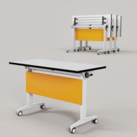Table de bureau avec pieds en forme de porte, design moderne, pour bureau de direction, mobilier de bureau à domicile, ensemble table et chaise de bureau