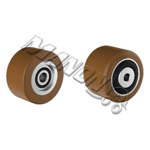 Roue de chariot élévateur électrique Wicka, roulement à billes en polyuréthane, bande de roulement ferme, trou rond de 2,5 mm, plaque supérieure résistante à l'usure - Product Image 3