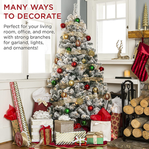 Fournitures d'usine 6 FT <span class=keywords><strong>180</strong></span> <span class=keywords><strong>CM</strong></span> Premium neige floquée artificielle vacances arbre <span class=keywords><strong>de</strong></span> noël pour vacances bureau fête décor - Product Image 4