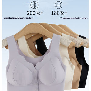 Sujetador Push-Up con Tirantes Anchos, Cómodo, con Cierre Frontal, Diseño a Rayas, Tallas <span class=keywords><strong>Grandes</strong></span> para Mujer - Product Image 4