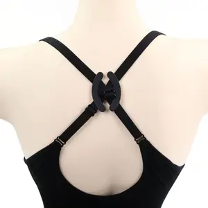 1pc Black Anti-slip Bra Strap Holder With Elastic Adjustable Bra Strap  Clasp, Women's Lingerie And Intimates Accessory