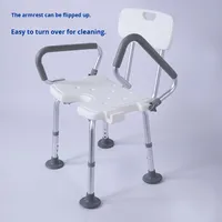 Chaise de bain en alliage d'aluminium anti-renversement Accoudoirs rabattables Coussinets antidérapants pour personnes âgées enceintes Équipement de sécurité pour la salle de bain