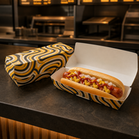 Boîte à hot-dogs en papier kraft épaissi, vente en gros, écologique, résistante à la graisse, contenants jetables pour collations, fabricant Chine