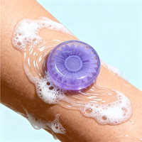 Savon antiseptique transparent fait main Purple Daisy aux huiles essentielles naturelles et vitamine E, pour tous types de peau, parfum personnalisé, OEM ODM
