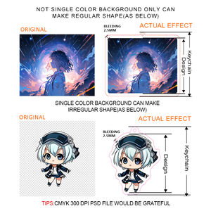 Porte-clés en acrylique transparent avec impression UV personnalisée, photo numérique, paillettes holographiques, époxy - Product Image 4