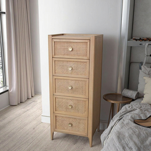 Bella คอลเล็คชั่นห้องนอนหีบสูง5ลิ้นชักดีไซน์ตั้งได้หรูหราสำหรับการจัดเก็บแนวตั้งที่กว้างขวางทำให้ห้องนอนของโรงแรมสมบูรณ์ - Product Image 4