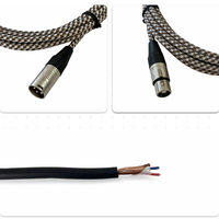 Câble de microphone XLR mâle-femelle OEM RH-X104 en tweed avec blindage spiralé, gaine en PVC et conducteur en cuivre sans oxygène