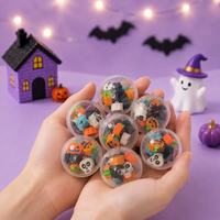 Jouet capsule surprise d'Halloween 32mm, boule surprise pour distributeur automatique, figurine gomme mini citrouille, crâne, fantôme, chauve-souris, pour machine à griffes, cadeau boîte surprise
