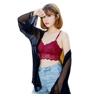 Dames Kant Bralette Bloemen Een Stuk Bandeau Bra Bralette Crop Borst Wrap Verstelbare Bandjes Sexy Bralette Met Ingebouwde Gewatteerde - Product Image 1