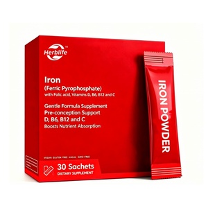 Complément de fer en poudre en gros : Sachets de pyrophosphate ferrique avec acide folique, vitamines B6, B12, D et C pour le soutien de la préconception - Product Image 1