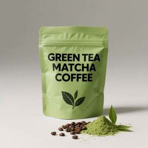 Sachet personnalisé à fond plat avec fermeture éclair et valve, scellé sur 8 côtés, pour café, 1 kg, blanc - Product Image 5