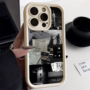 Trắng Và Màu Đen Cuộc Sống Mảnh Viết-Theo Chủ Đề Internet-Nổi Tiếng Ins Phong Cách Điện Thoại Chống Sốc Trường Hợp Đối Với <span class=keywords><strong>iPhone</strong></span> 16 15 14 11 12 13 17 Pro Max - Product Image 6