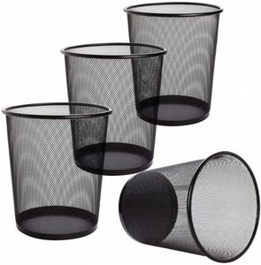 4 Pack Trash Can Mesh Recycling <b>Bins</b> Garbage <b>Small</b> Waste Baskets for Office Home Round Open Top Wastebasket - 2.5 Gallon IRON - Product Image 1