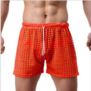 Pantalones Cortos de Poliéster de Color Sólido para Hombre, Cintura Elástica, Detalle de Ribete Frontal, Estilo Casual, Corte Medio, Transpirables y Ecológicos - Product Image 1