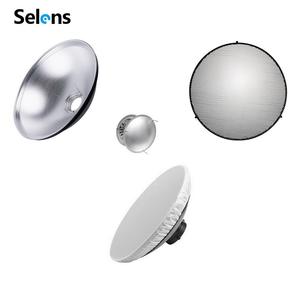 เซลเลนส์ 55 ซม. 22 นิ้ว บิวตี้<span class=keywords><strong>ด</strong></span>ิชสีเงินพร้อมเมาท์โบเวนส์และกริด<span class=keywords><strong>ด</strong></span>ิฟฟิวเซอร์สีขาว ตัวสะท้อนแสงอะลูมิเนียมสำหรับแฟลชสปี<span class=keywords><strong>ด</strong></span>ไลท์ถ่ายภาพ - Product Image 6