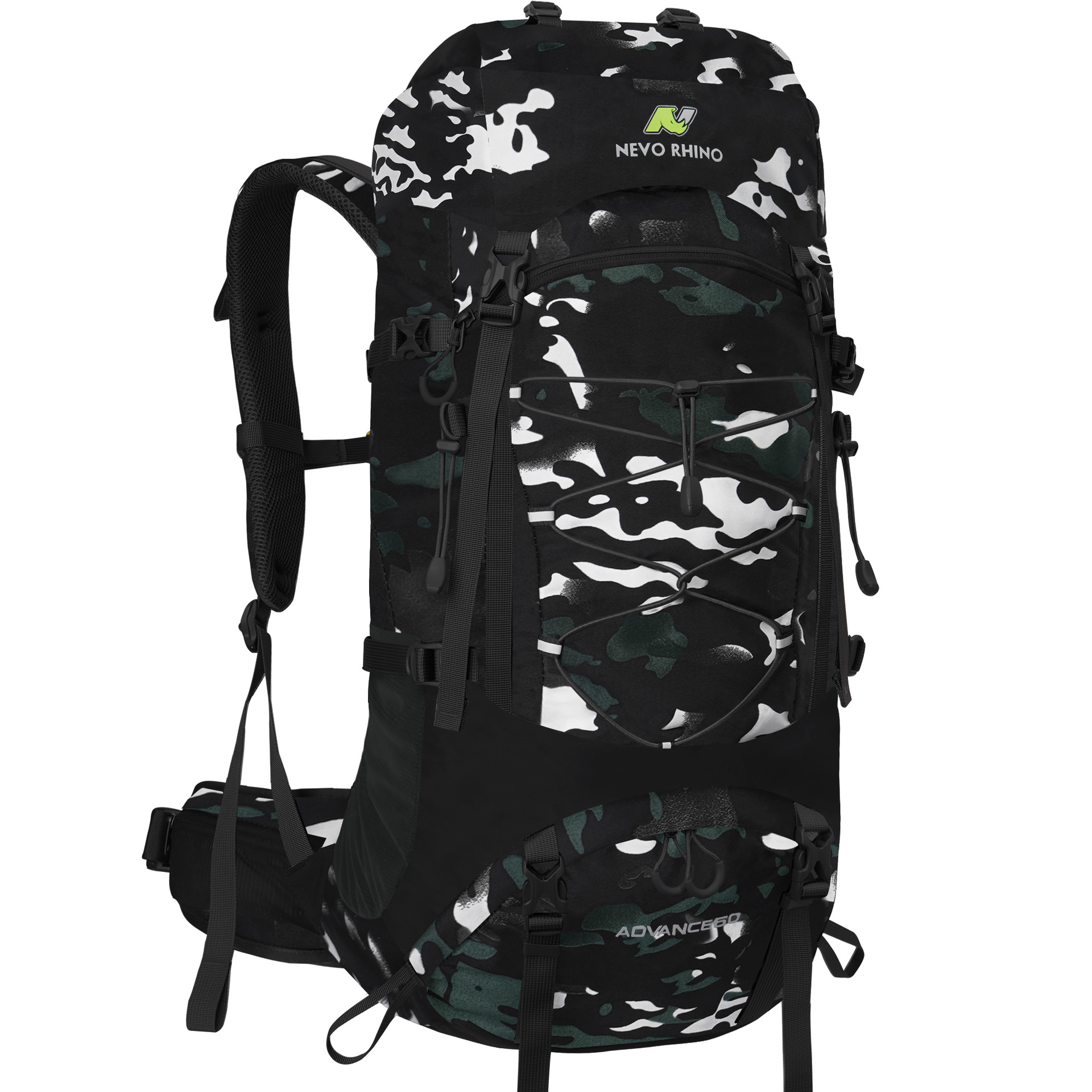 9032-black and white green - 60l