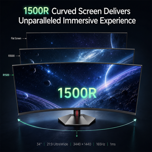 Écran incurvé UWQHD 34 <span class=keywords><strong>pouces</strong></span> 21:9 4K LED 165Hz 1ms réglable en hauteur, vente en gros, moniteur pour joueurs, directement de l'usine - Product Image 3