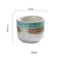 Tasses à saké en céramique japonaise, peintes à la main, avec glaçure de four, mini-tasses à vin pour saké, shochu, whisky, pour la maison, le bar et le restaurant