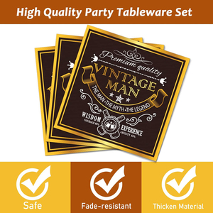 Décorations de table jetables <span class=keywords><strong>pour</strong></span> fête d'<span class=keywords><strong>anniversaire</strong></span> 60 ans, thème Or Noir, <span class=keywords><strong>pour</strong></span> adultes - Product Image 4