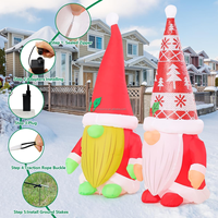 Décorations de Noël gonflables en gros d'usine : Combo Gnome de Noël gonflable lumineux pour fêtes de fin d'année en extérieur