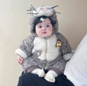 Combinaison en peluche pour bébé unisexe, mignonne, épaisse, vêtements d'hiver, jouet de dessin animé, lapin grimpant, nouveau-nés de 0 à <span class=keywords><strong>24</strong></span> <span class=keywords><strong>mois</strong></span>, super mignonne - Product Image 6