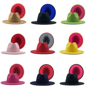 Sombreros Fedora de Ala Ancha de Poliéster/Algodón para Hombre y Mujer, Estilo Británico, Trilby, para Fiesta, Formal, Panamá, Negro, Amarillo, Sombrero de Vestir - Product Image 5