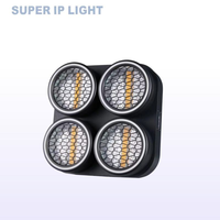 Projecteur de scène LED rétro 4 yeux 4*70W Golden Light avec 192 LED RGB auxiliaires, DMX512 RDM, faisceau, wash, stroboscope, effet DJ