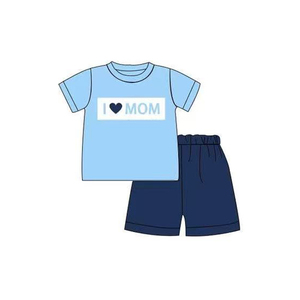 Conjuntos de Ropa Casual Personalizados con Estampado de 'I Love Mom Dad', Pantalones Cortos Transpirables para Niños, Conjuntos a Juego para Hermanos, Venta al Por Mayor - Product Image 5