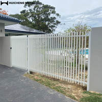 Clôture de sécurité extérieure moderne en aluminium noir à lames verticales pour piscine, durable et thermolaquée, idéale pour l'Australie