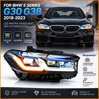 Pour BMW G30 G38 Série 5 2018-2023 Phare LED Matrix Six feux bas Six feux hauts Tricolore Bleu Sourcil DRL Protocole OEM Lumière Respirante