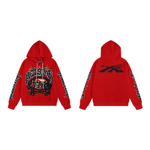<span class=keywords><strong>Sweat</strong></span>-shirt à capuche unisexe en polaire, style hip-hop tendance européen et américain, coupe ample, tricoté, imprimé lettres <span class=keywords><strong>vintage</strong></span>, 100% coton, collection automne-hiver - Product Image 2