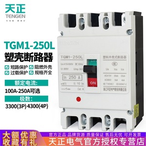 Interruptor de Circuito de Caja Moldeada Tengen TGM1-250L 250A 3P, Térmico Magnético, 415V 50Hz - Product Image 5
