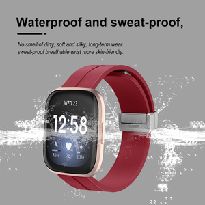 Bracelet de montre à boucle pliante magnétique en métal en silicone pour <span class=keywords><strong>Fitbit</strong></span> Versa 1 <span class=keywords><strong>2</strong></span> Lite accessoires de montre intelligente réglables étanches - Product Image 4