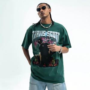 T-shirt Oversize da Uomo Personalizzata di Alta Qualità in Cotone Pesante 260gsm Rosa Stile Vintage Streetwear - Product Image 3