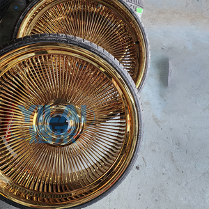 Стальной обод колеса с плавающей центральной крышкой, золотисто-хромированный, для автомобилей, 26 дюймов - Product Image 5