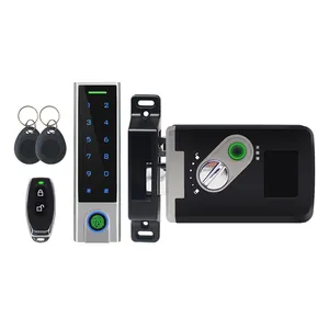 Office IP65 Smart Digital Door Lock, Wireless Keyless Intelligent Fingerprint Password Door Entry Lock with Back Up Battery