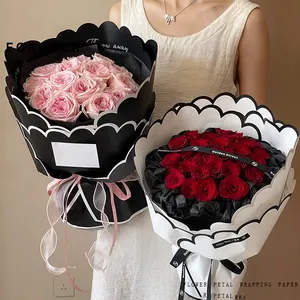 Coreano única pétala impermeável rosa floral buquê envoltório papel flores papel de embrulho para a mãe dos namorados