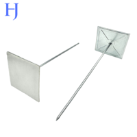 Broches d'isolation auto-adhésives pour fixer le coton ou le mousse d'isolation, broches HVAC en acier inoxydable 14GA, 2 pouces carrés avec ruban adhésif