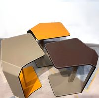 Table d'appoint en cuir minimaliste italienne, table d'appoint moderne minimaliste pour salon