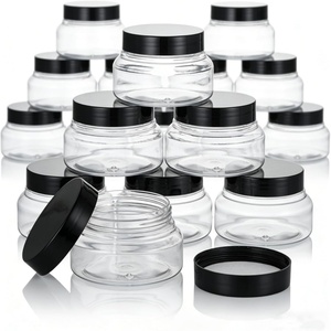 150ml 250ml <b>Plastic</b> Jars Width Mouth Empty <b>Plastic</b> Body Scrub <b>Containers</b> with Lid for Body Butter Lotion Can Customize Label - Product Image 1