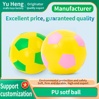 Ballon de football souple en PVC élastique de 3 à 8 pouces, rempli de coton PP, avec poignée pour bébé, personnalisable avec logo, certifié EN71/CE