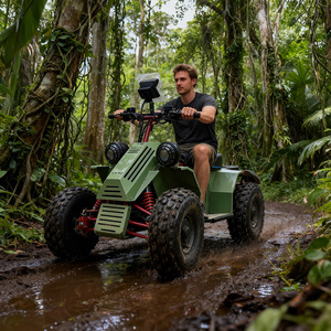 Motocicleta Eléctrica Todoterreno 4x4 con Batería de Litio de 20000W, Velocidad Máxima de 100km/h, Capacidad de Ascenso de 35°, Doble Suspensión Extrema - Product Image 4
