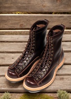 Bottes en cuir véritable Heritage à bout mocassin pour hommes, durables, cousues Goodyear-Welted, style robuste, hauteur de la cheville, lacets, bottes Monkey