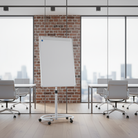 Tableau blanc mobile professionnel avec base ronde magnétique, cadre en aluminium, certifié CE, modèle AF21