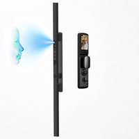 Kunci Pintu Pintar Digital Elektronik Otomatis Biometrik WIFI 3D Pengenal Wajah Gagang Panjang Keamanan Rumah Kamera Pintu Kayu