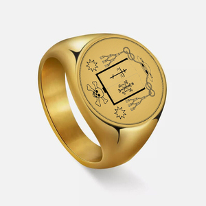 Anillo de Acero Inoxidable Vademecum Cypriani, Colección de Varias Oraciones y Novenas a San Cipriano de Antioquía, Anillo Amuleto - Product Image 3