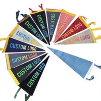 Drapeau triangulaire souple et pliable en feutre non tissé, imprimé numériquement, anti-plis, écologique, avec logo personnalisé, vente en gros